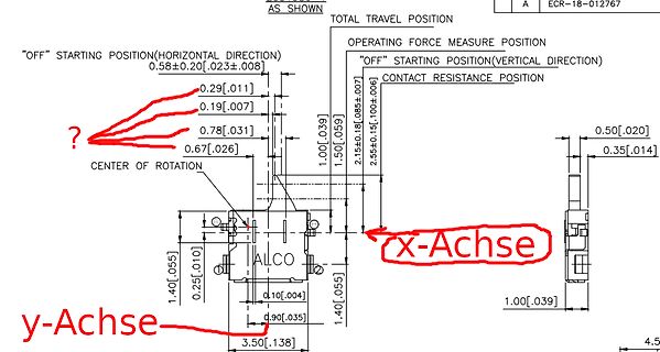 Technische Zeichnung eines Bauteils mit Maßangaben