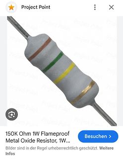 150k Ohm 1W Flameproof Metal Oxide Resistor