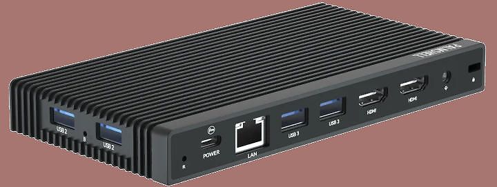 Mini-PC mit verschiedenen Anschlüssen