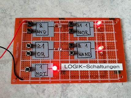 Aufbau logischer Schaltungen auf Lochrasterplatine