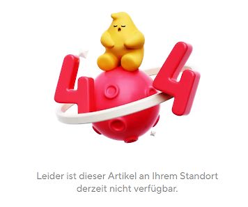404 Fehlermeldung mit gelber Figur