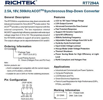Datenblatt des RT7294A Synchronous Step-Down Converters
