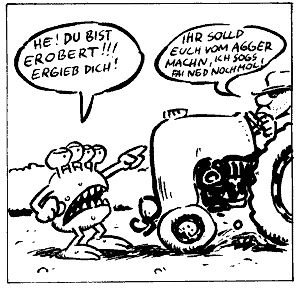 Comic-Zeichnung mit Sprechblasen