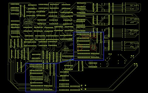 CAD-Ansicht eines Leiterplatten-Layouts
