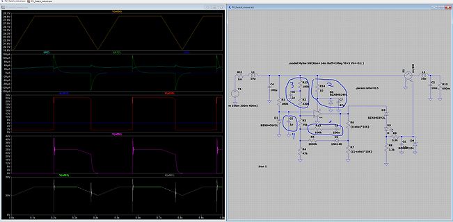 LTspice Simulation Schaltplan und Wellenformen
