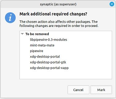 Software-Dialog zur Paketentfernung unter Linux