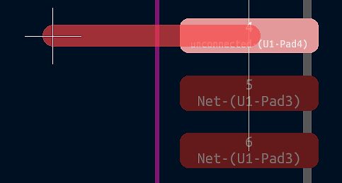 Ausschnitt eines PCB-Layouts mit Net-Beschriftungen