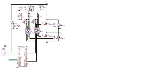 Schaltplan mit Spannungsregler und MOSFET-Treiber