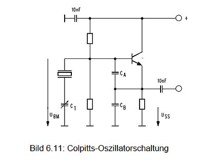 Colpitts-Oszillatorschaltung Schaltplan