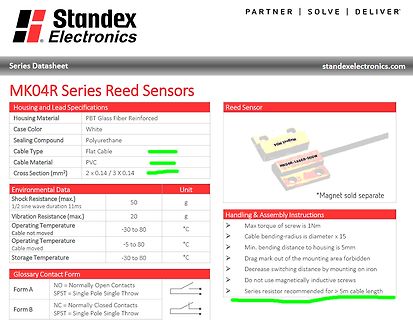 Datenblatt der MK04R Serie Reed-Sensoren