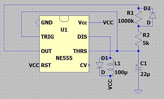 Schaltplan mit NE555 Timer