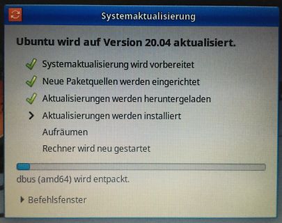 Ubuntu Systemaktualisierung auf Version 20.04