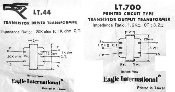 Datenblatt Ausschnitte von Transformatoren LT.44 und LT.700
