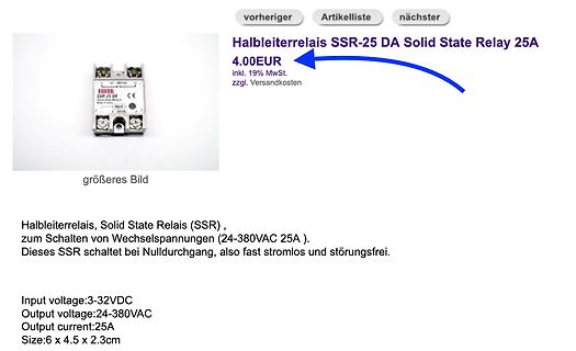 Halbleiterrelais SSR-25 DA Solid State Relay