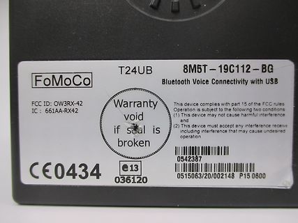 Typenschild eines elektronischen Geräts