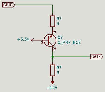 Schaltplan mit PNP-Transistor und Widerständen