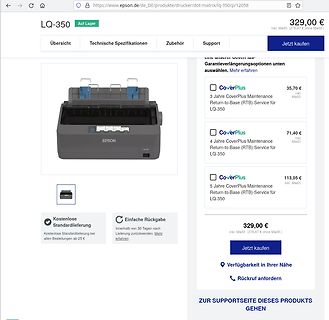 Epson LQ-350 Nadeldrucker Produktseite
