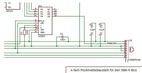 Schaltplan eines Rückmeldebausteins für den S88-N Bus
