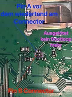 Leiterplatte mit Markierungen zu Pin-Verbindungen