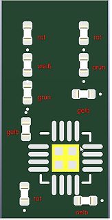 PCB-Layout mit Bauteilbeschriftungen
