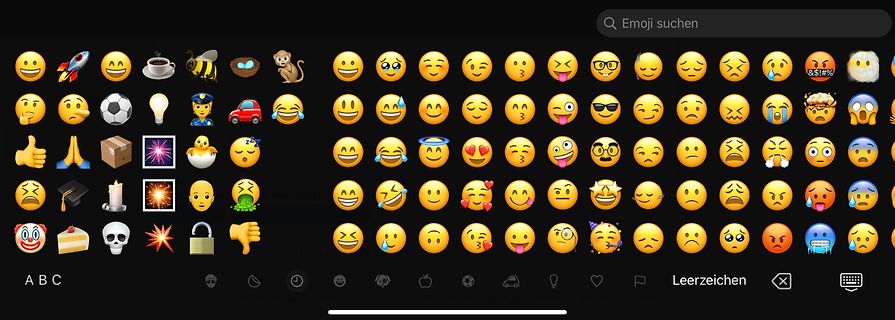 Emoji-Tastatur auf einem Smartphone