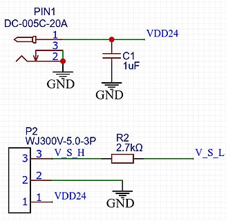 Schaltplan mit DC-005C-20A und P2 Anschluss