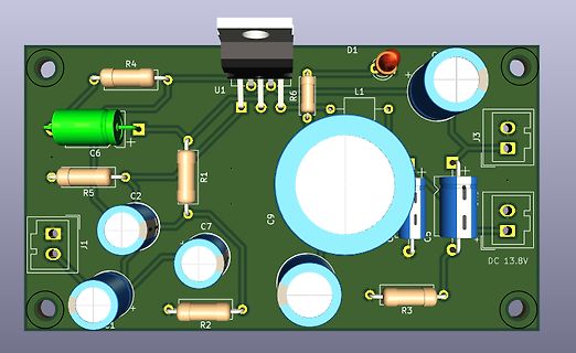 CAD-Ansicht eines Leiterplatten-Layouts