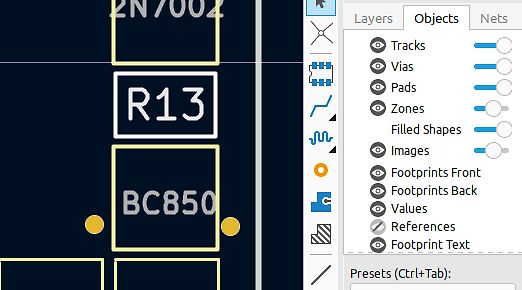 Ausschnitt eines PCB-Layout-Editors