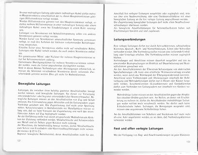 Textseiten aus einem Fachbuch über Elektroinstallation