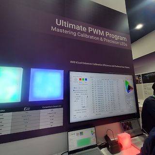 Werbebanner und Software für LED-Kalibrierung