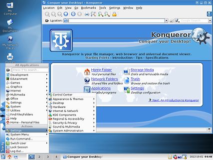 Screenshot des Konqueror Dateimanagers unter KDE