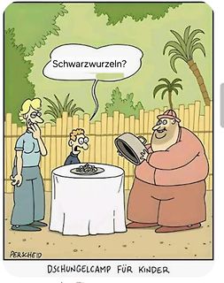 Comic mit Sprechblase über Schwarzwurzeln