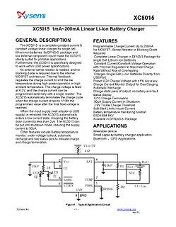 Datenblatt des XC5015 Li-Ion Batterie Ladegeräts