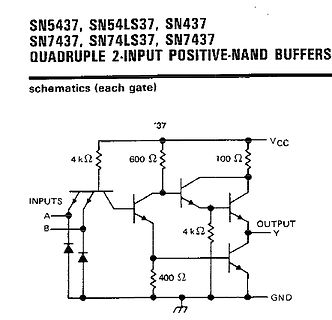 Schaltplan eines Quadruple 2-Input Positive-NAND Buffers