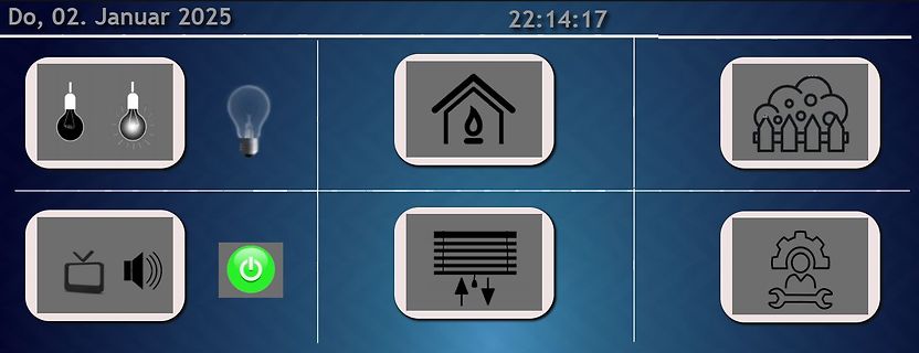 Smart Home Bedienoberfläche mit Symbolen