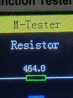 Display eines Widerstandstesters