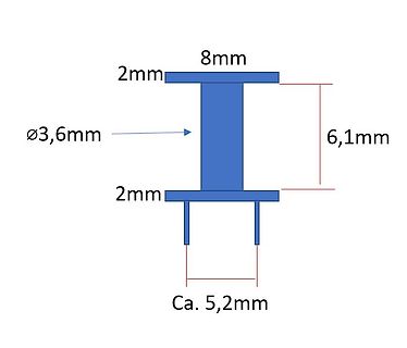 Technische Zeichnung eines Bauteils mit Maßangaben