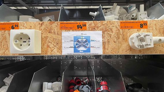 Perilex Steckdosen und Stecker im Regal
