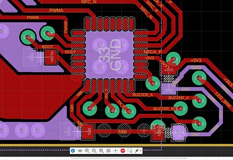 PCB-Layout Ausschnitt eines Mikrocontrollers
