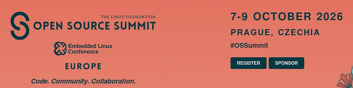 Banner für Open Source Summit 2026 in Prag