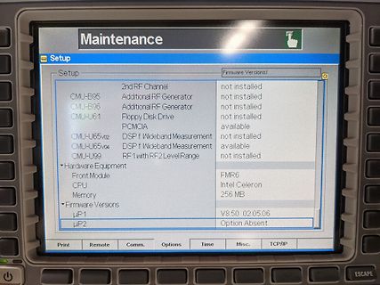 Display eines Messgeräts mit Setup-Menü