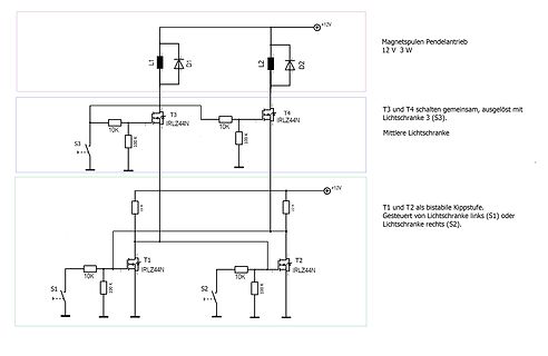 Schaltplan Magnetspulen Pendelantrieb
