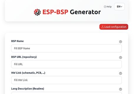 Webinterface ESP-BSP Generator
