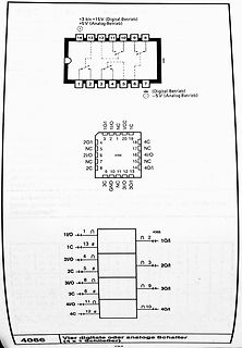 Datenblatt-Ausschnitt des CMOS-Logik-Bausteins 4066