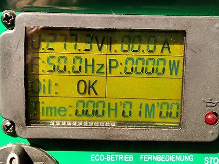Display eines Aggregats mit Messwerten