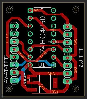 PCB-Layout einer Leiterplatte für ein TFT-Display