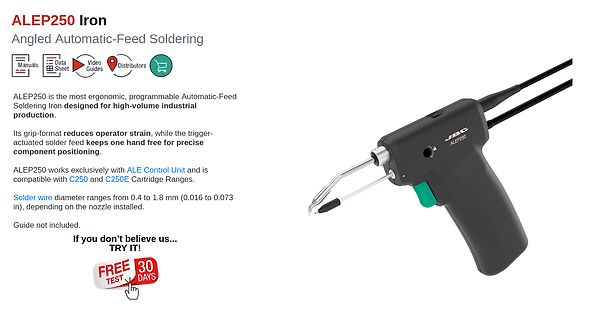 Produktseite ALEP250 Angled Automatic-Feed Soldering Iron