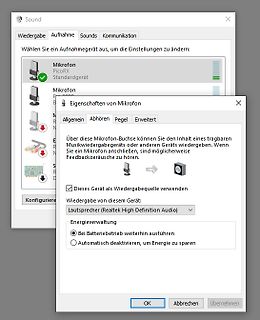 Windows Sound-Einstellungen Mikrofon Eigenschaften