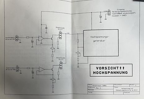 Schaltplan eines Hochspannungsgenerators