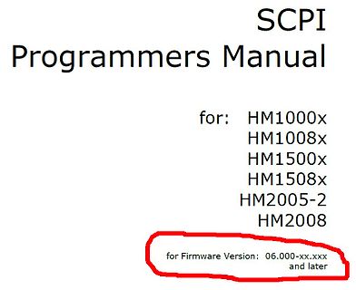 Titelblatt eines SCPI Programmers Manuals